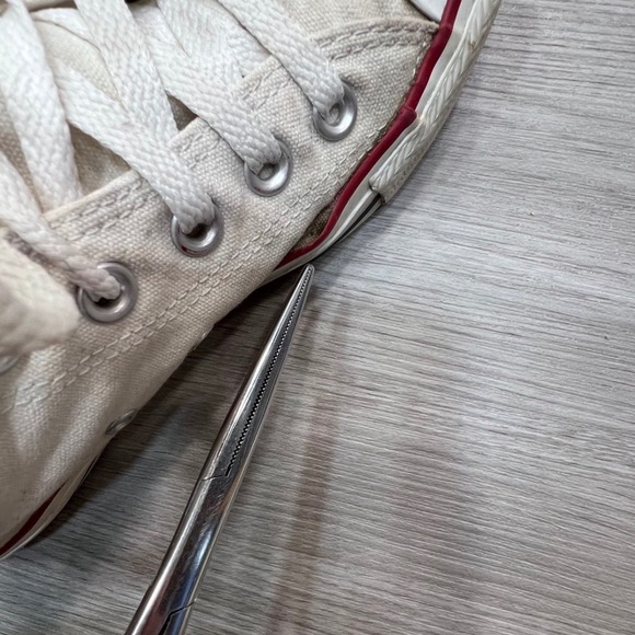 Vintage Converse Chuck Taylor All Star High Top Canvas Sneakers White Size 4 US - Picture 9 of 13